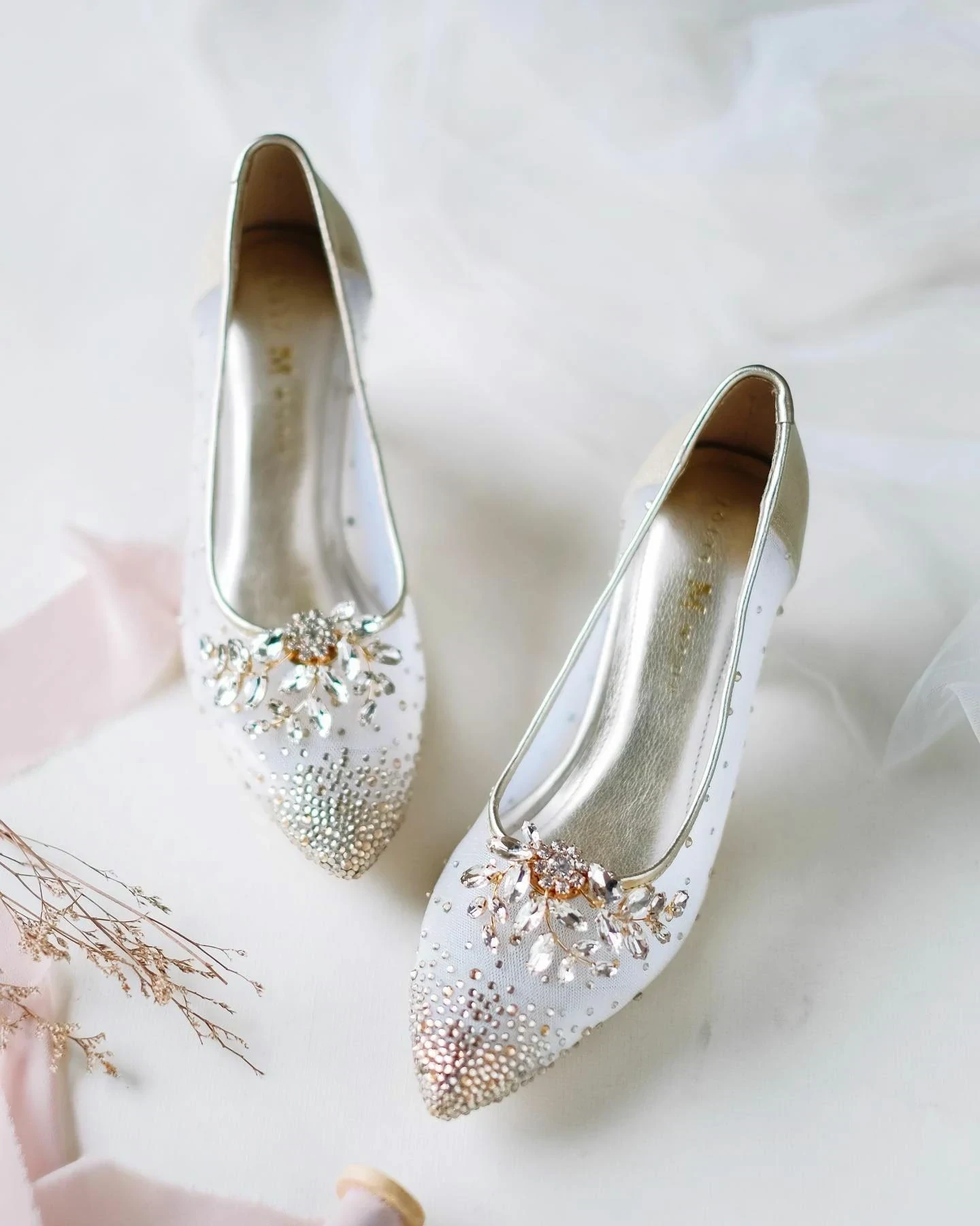 Champagne Platform Peep-Toe Heel