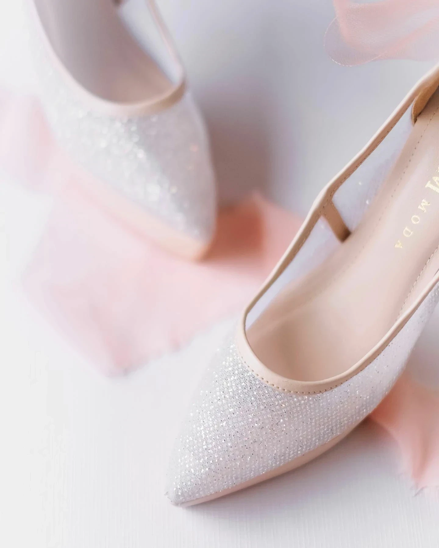 Blush Satin Ankle-Strap Kitten Heel