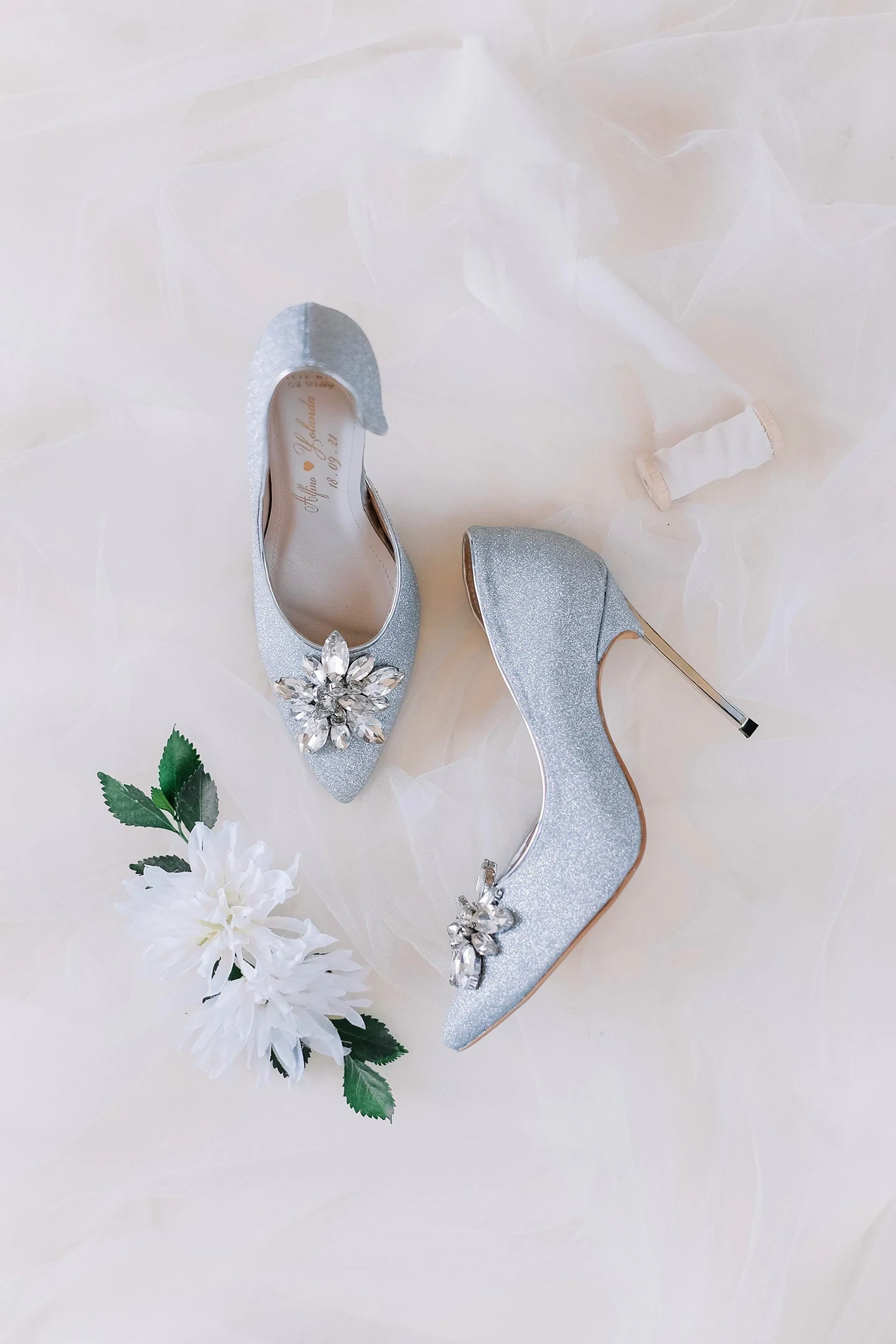 Bridal Pearl-Strap Block Heel