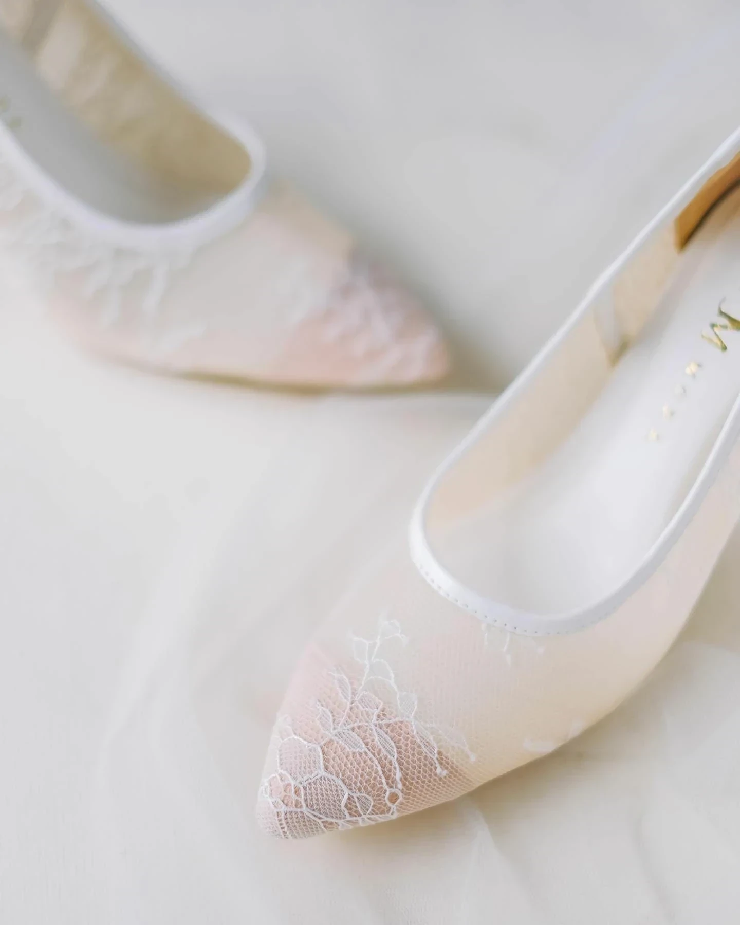 Champagne Lace Sling-Back Heel