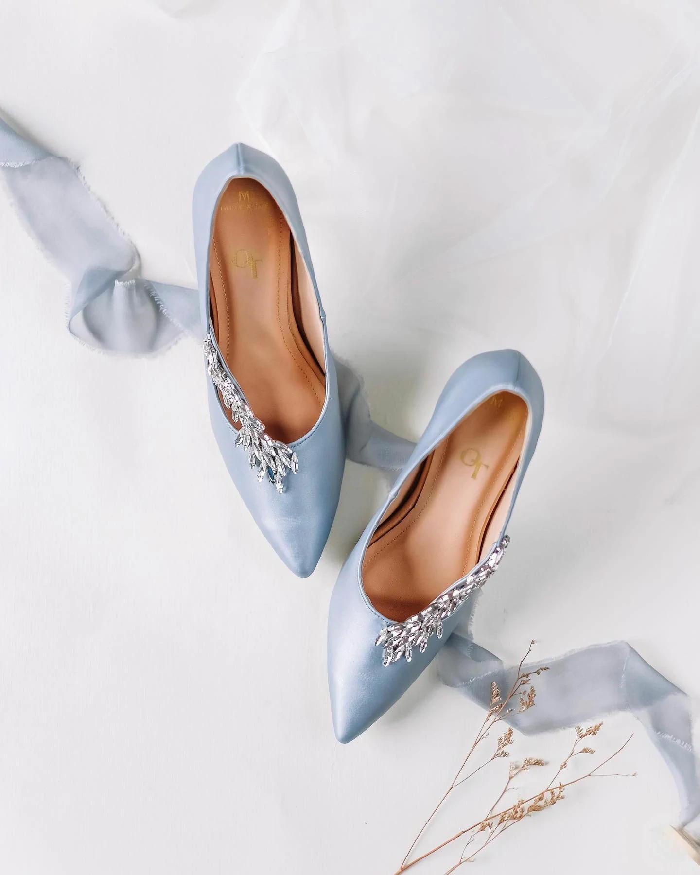 Ivory Satin Mary Jane Flat
